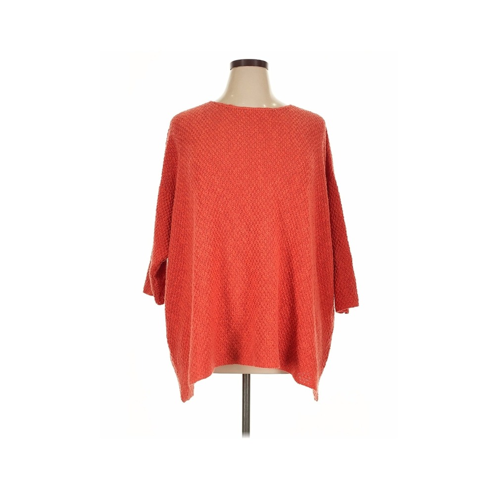 Eskandar Sweater Womens OS Coral Cotton Linen Textured Knit Lagenlook Scotland